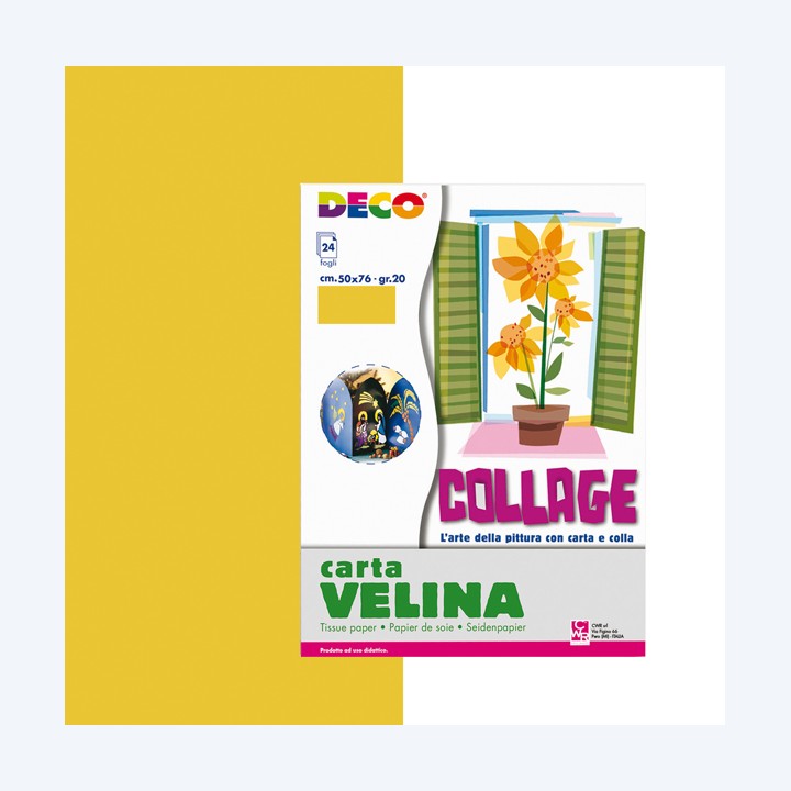 Carta velina 50 x 76 cm 20 gr oro Deco busta 24 fogli | Ecotempo