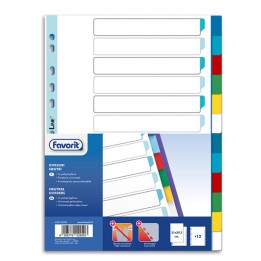Divisori Neutri a 12 tacche PP A4 — 89340 | Ecotempo