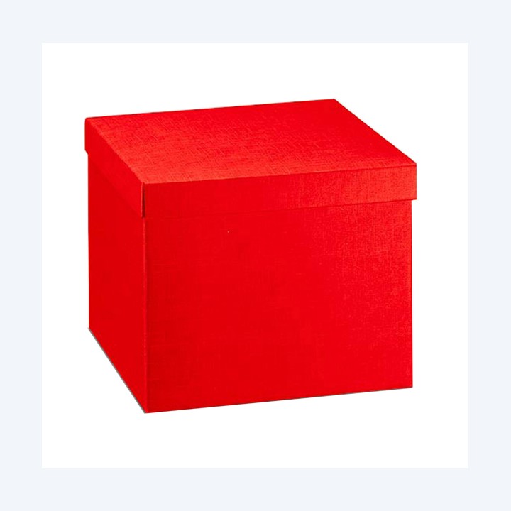 Scatola con coperchio 30x30x24 cm seta rosso Scotton | Ecotempo