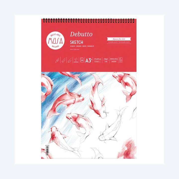 Blocco schizzi Debutto A3+ 29,7 x 42 cm — 89397 | Ecotempo