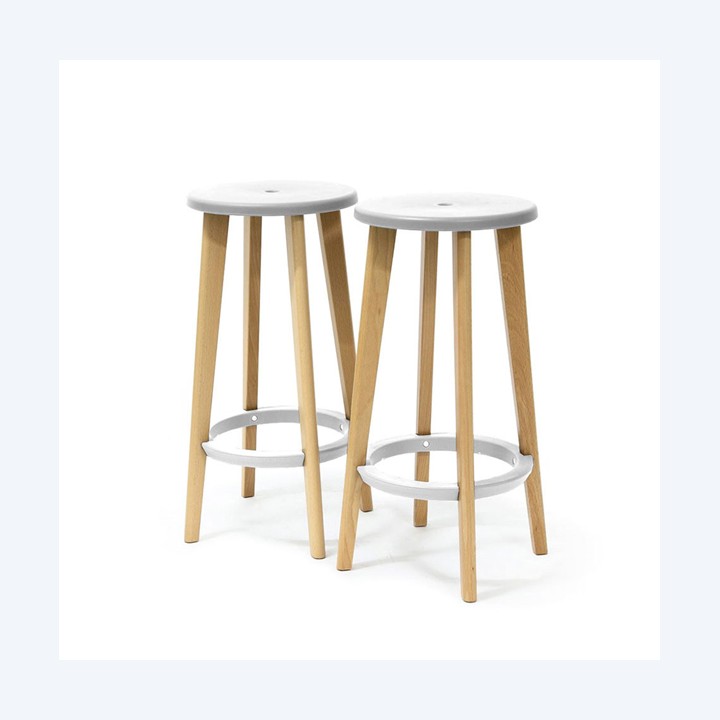 Sgabello Woody bianco Paperflow set 2 pezzi | Ecotempo