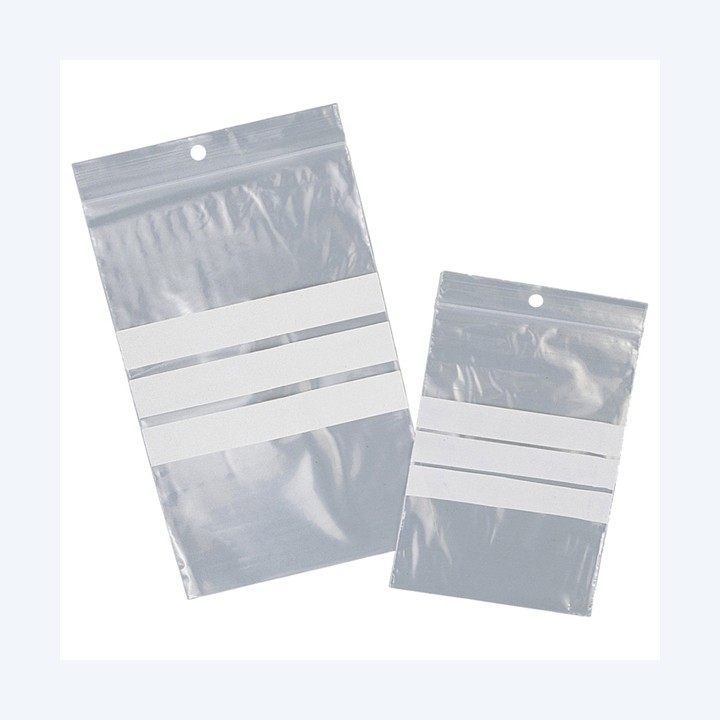 Sacchetto zip con bande scrivibili e — 89939 | Ecotempo