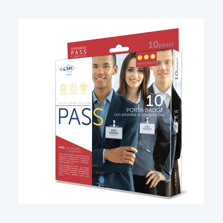Portanome Pass 3E clip in metallo 9,5 x — 90008 | Ecotempo