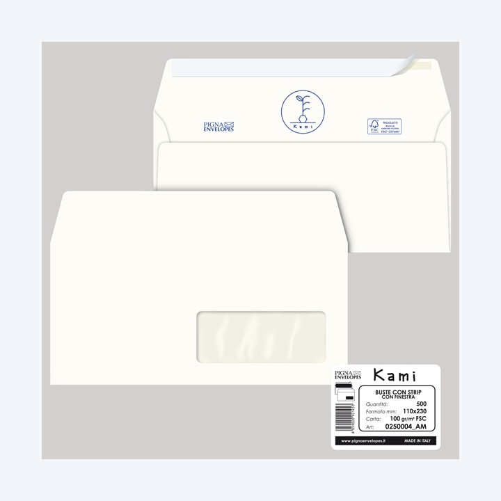 Busta a sacco Kami Strip con finestra — 90094 | Ecotempo