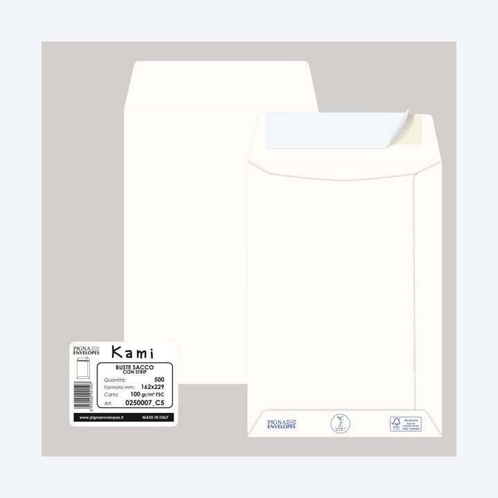 Busta a sacco Kami Strip 16,2 x 22,9 cm — 90095 | Ecotempo