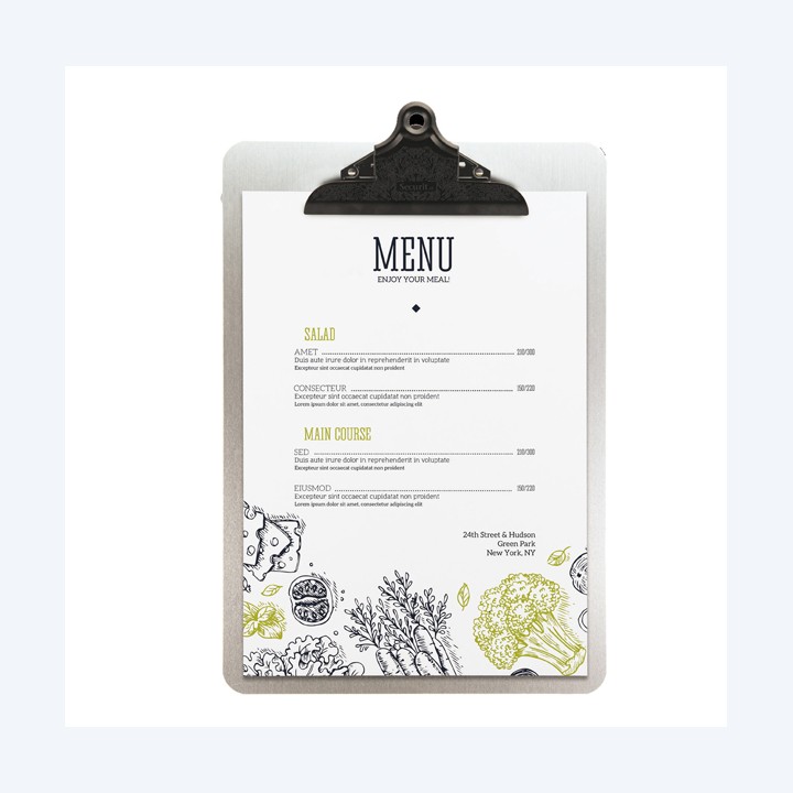 Portamenù con clip in metallo A4 33,2x22,8 cm Securit | Ecotempo