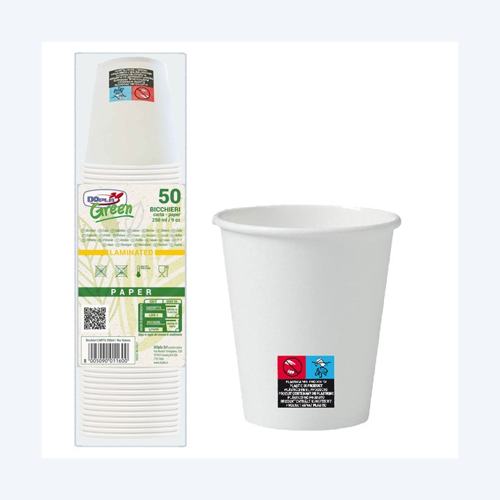 Bicchieri in carta 250 ml con marcatura — 90247 | Ecotempo