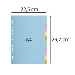 Separatore Forever Pastel A4 12 tasti — 90368 | Ecotempo