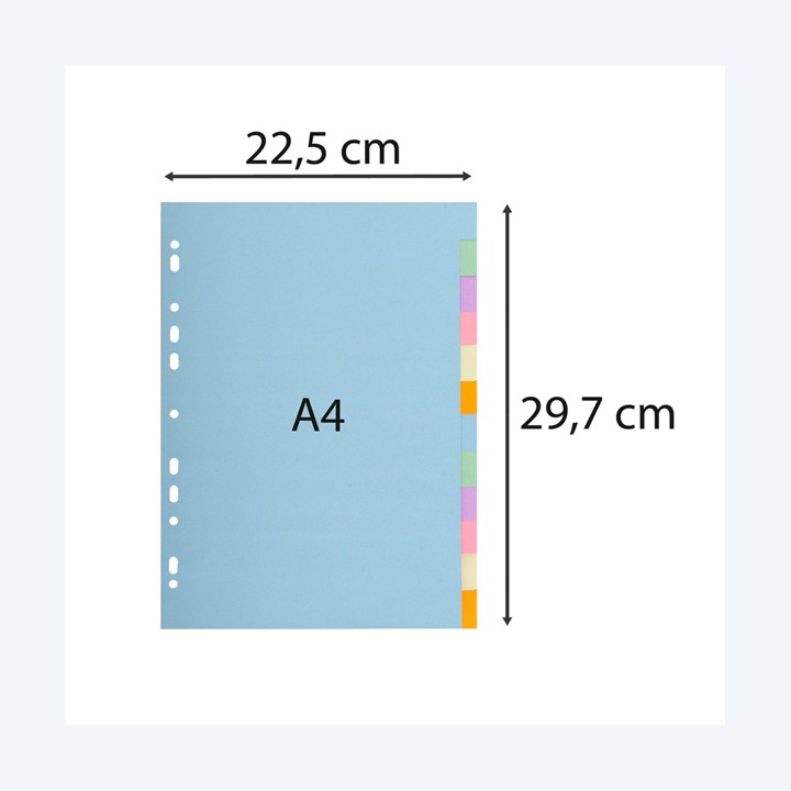 Separatore Forever Pastel A4 12 tasti — 90368 | Ecotempo