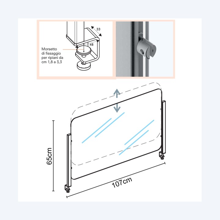 Schermo protettivo Slim da scrivania — 90450 | Ecotempo