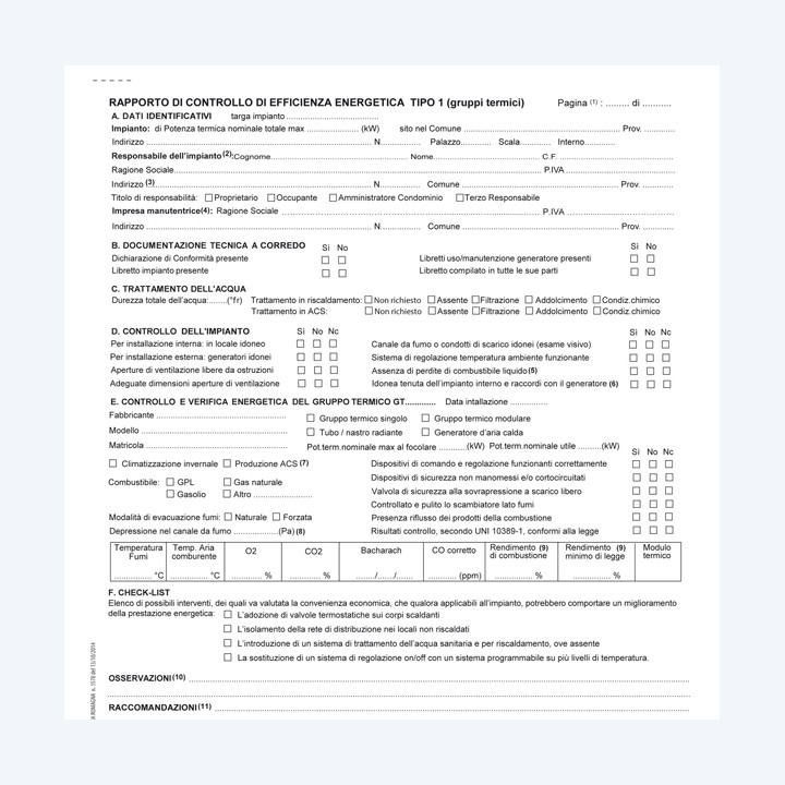 Rapporti controllo efficienza — 90742 | Ecotempo