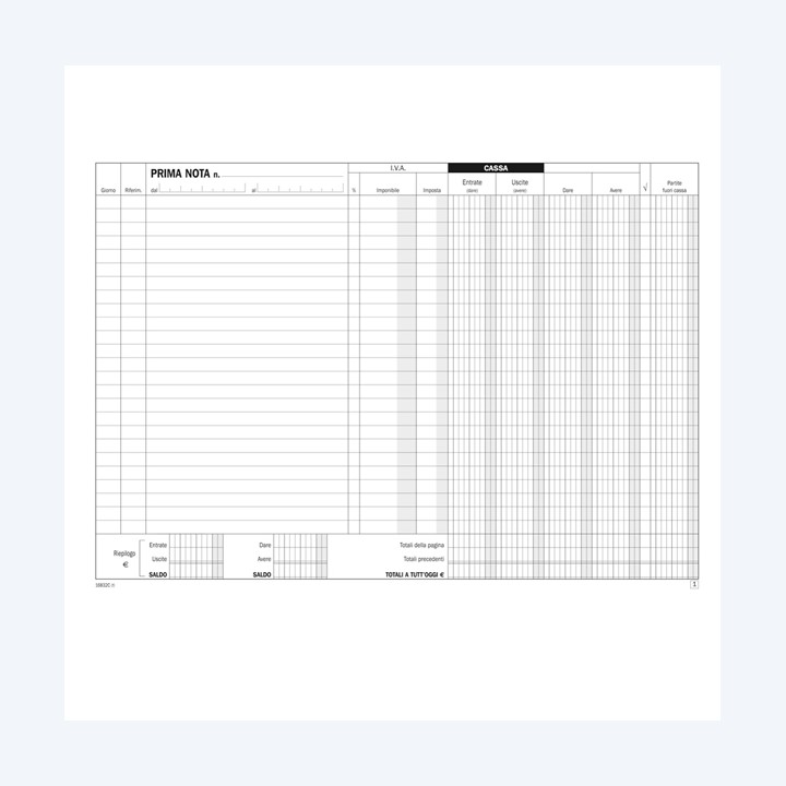Blocco prima nota cassa/IVA c/conto — 90903 | Ecotempo