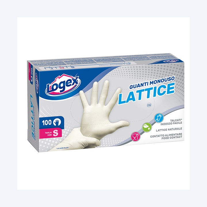 Guanti in lattice taglia S Logex — 91036 | Ecotempo