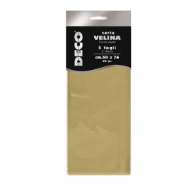 Carta velina 50 x 76 cm 20 gr oro metal — 91222 | Ecotempo