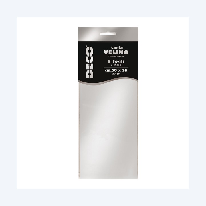 Carta velina 50 x 76 cm 20 gr argento — 91223 | Ecotempo