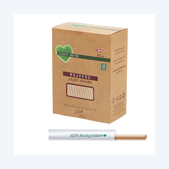 Cannucce kraft imbustate bio 21 cm — 91387 | Ecotempo