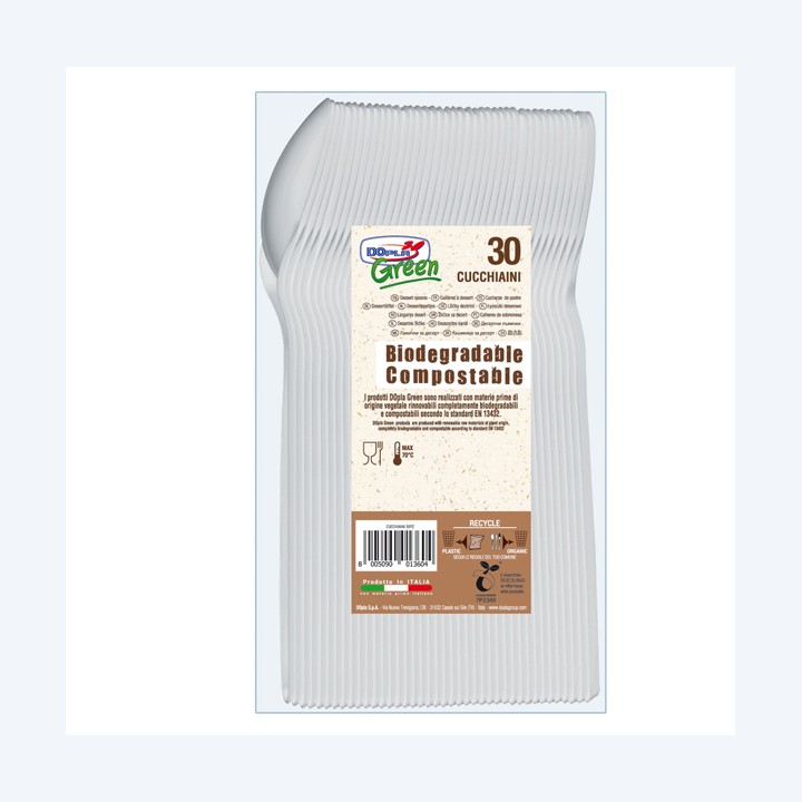 Cucchiaini in Estabio avorio Dopla Green conf. 30 pezzi | Ecotempo