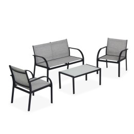 Salotto Ankara nero/grigio Garden Friend set 4 elementi | Ecotempo