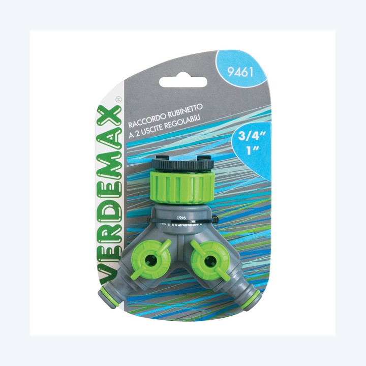 Raccordo rubinetto 2 uscite regolabili Verdemax | Ecotempo