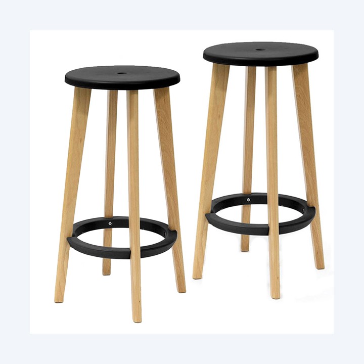 Sgabelli Woody nero / faggio Paperflow set 2 pezzi | Ecotempo