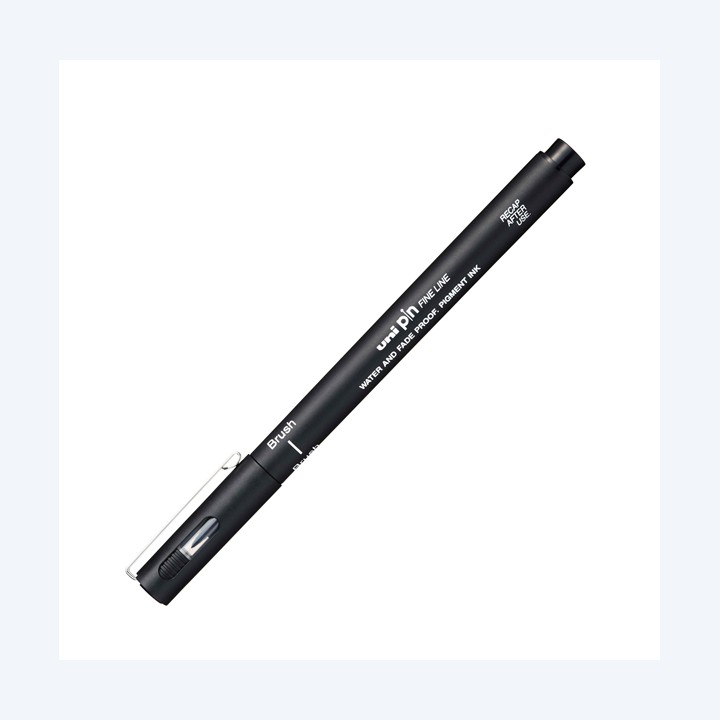 Pin fineliner punta Brush nero Uni Mitsubishi | Ecotempo
