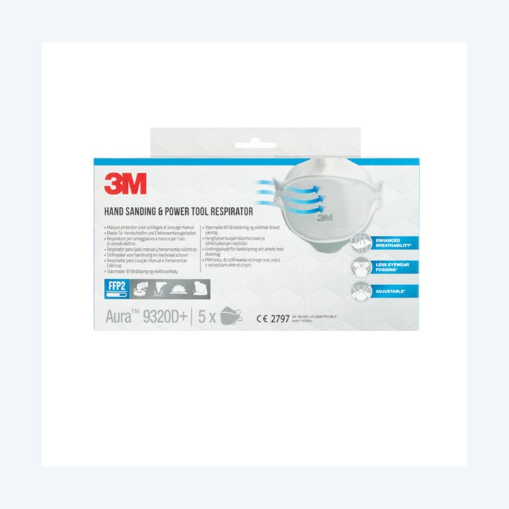 Mascherina Aura 9320+ FFP2 senza — 93235 | Ecotempo
