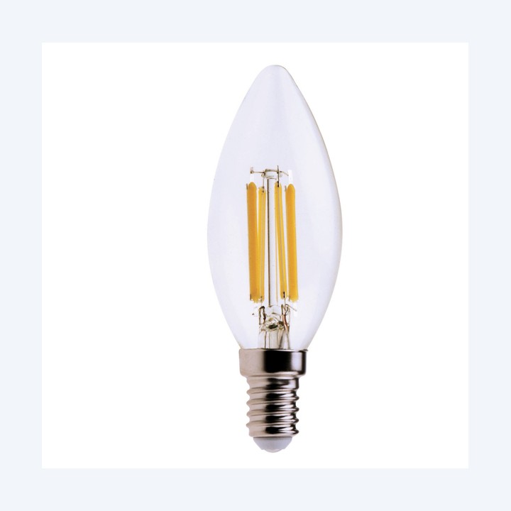 Lampada Led candela 6W E14 3000K luce bianca calda MKC | Ecotempo