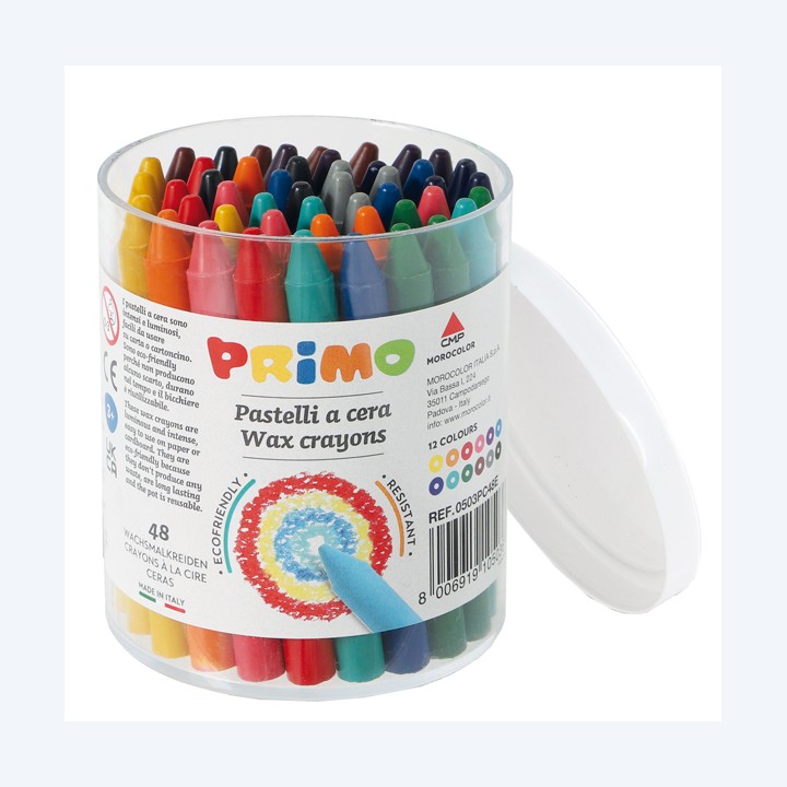 Pastelli a cera Ø 9 mm x 85 mm Primo conf. 48 pezzi | Ecotempo