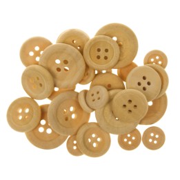 Bottoni legno naturale Deco conf. 30 pezzi | Ecotempo