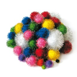 Pompon Lamè 7-28 mm colori assortiti — 93949 | Ecotempo