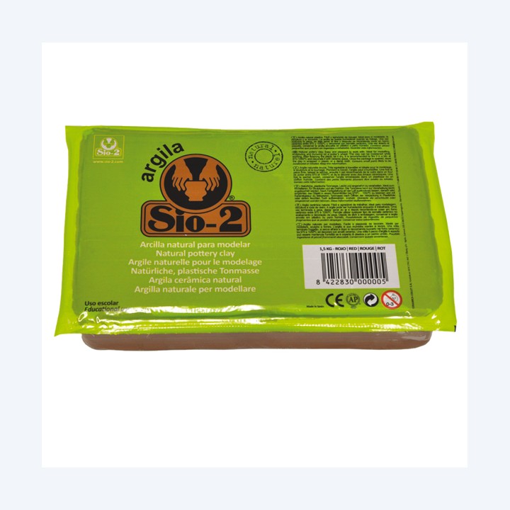 Argilla naturale 100% panetto 1,5 kg rosso Cwr | Ecotempo
