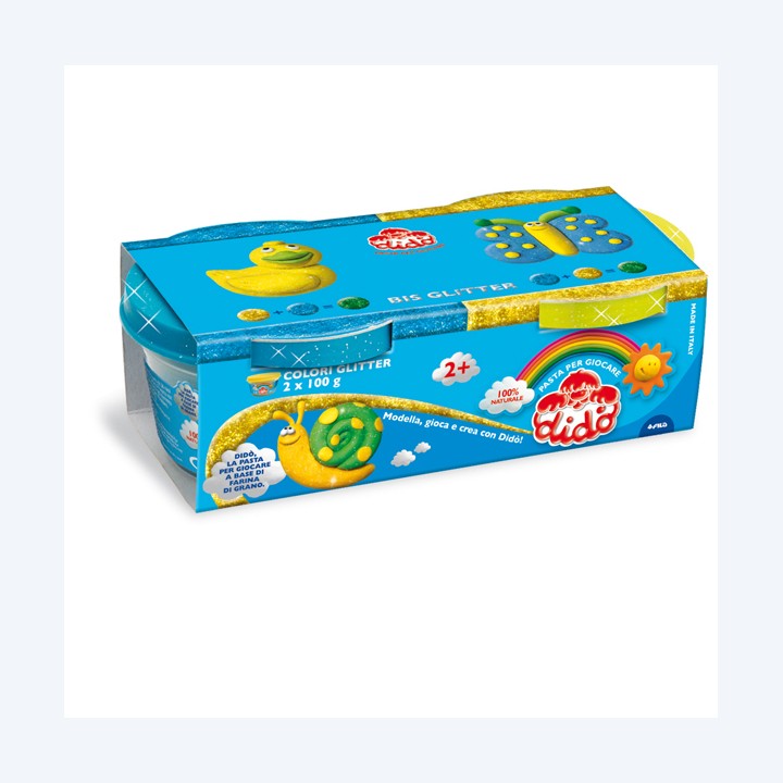 DIDO Pasta Glitter 100gr giallo/azzurro — 94001 | Ecotempo