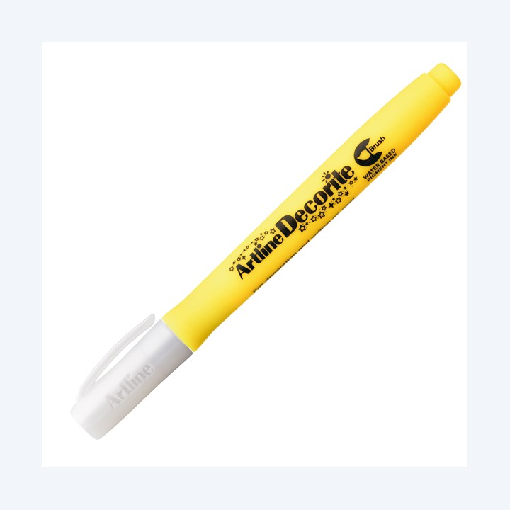 Marcatore Decorite punta pennello giallo Artline | Ecotempo