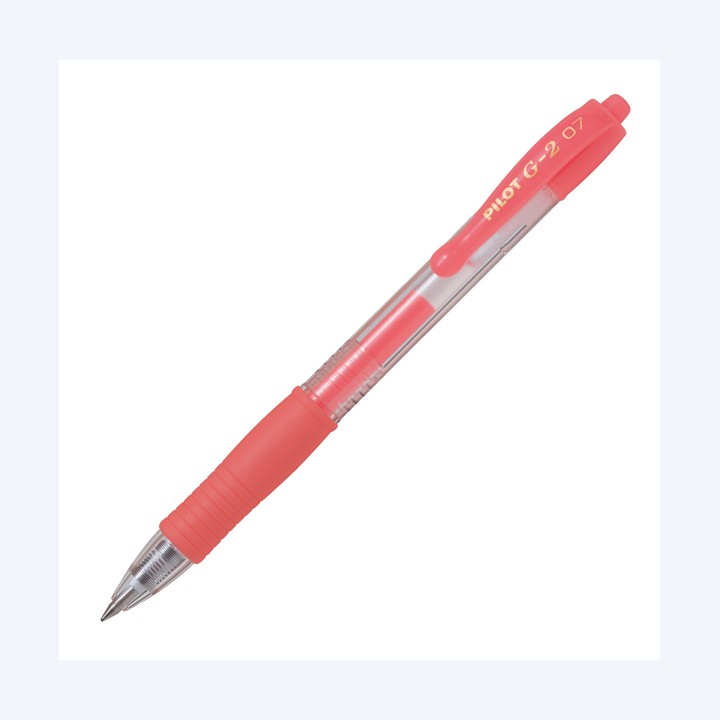 Roller gel a scatto G-2 punta 0,7mm rosso neon Pilot | Ecotempo