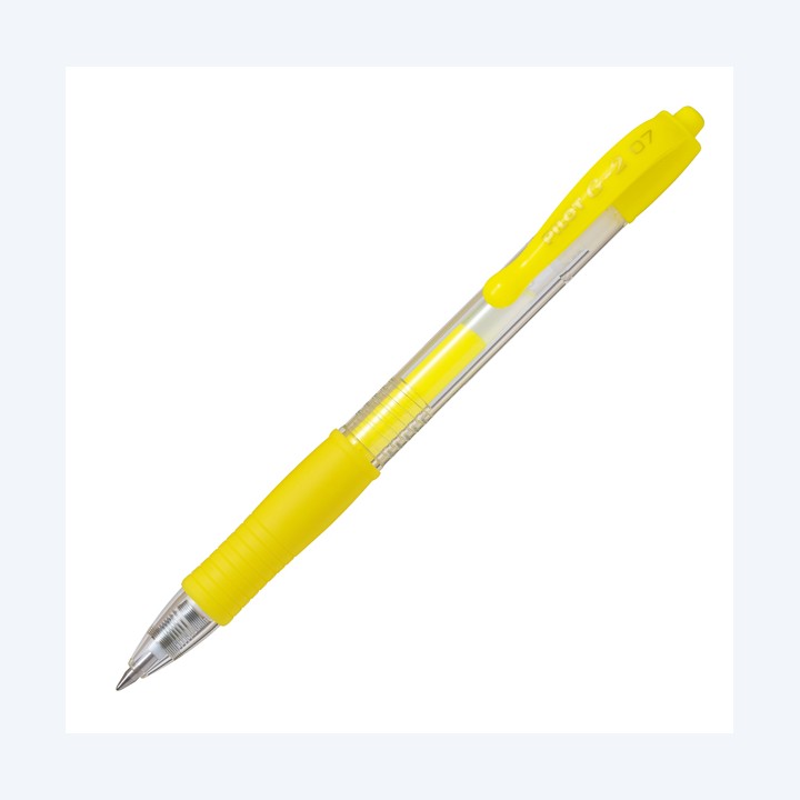 Roller gel a scatto G-2 punta 0,7mm giallo neon Pilot | Ecotempo