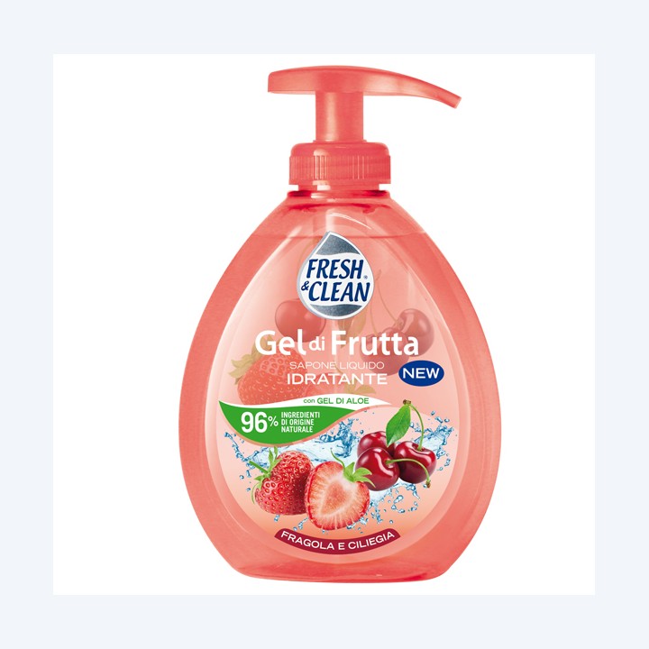 Sapone Gel liquido fragola/ciliegia 300 ml Fresh&Clean | Ecotempo