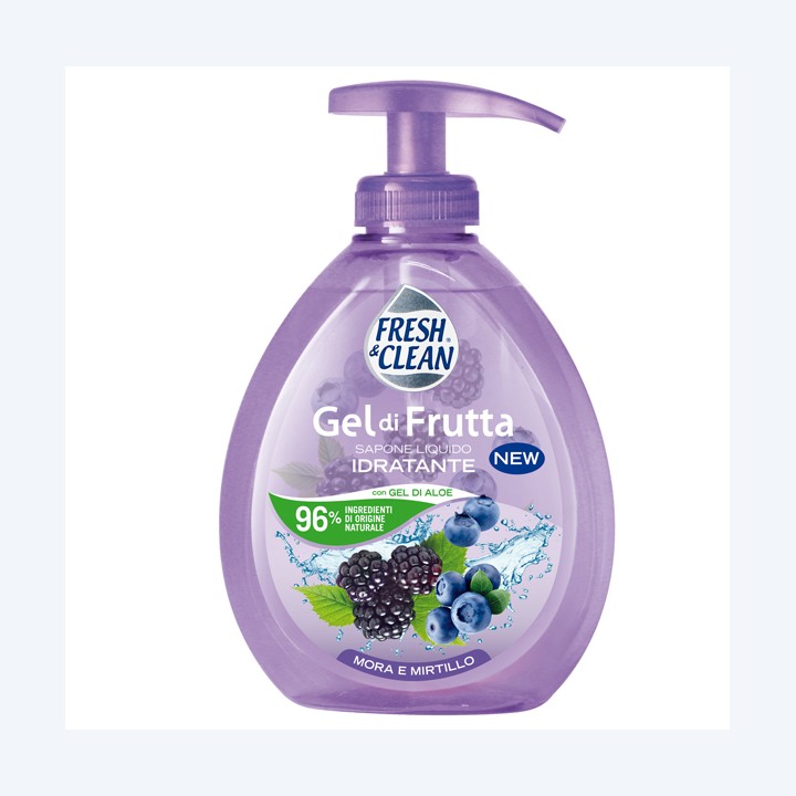 Sapone Gel liquido mora/mirtillo 300 ml Fresh&Clean | Ecotempo