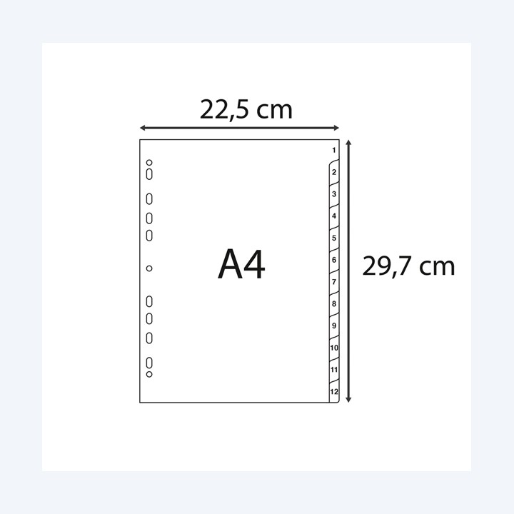 Intercalare numerico 31 tasti A4 PP — 94274 | Ecotempo