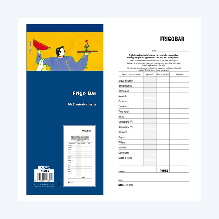 Blocco frigo bar 22 x 10 cm 100 fogli 2 — 94351 | Ecotempo
