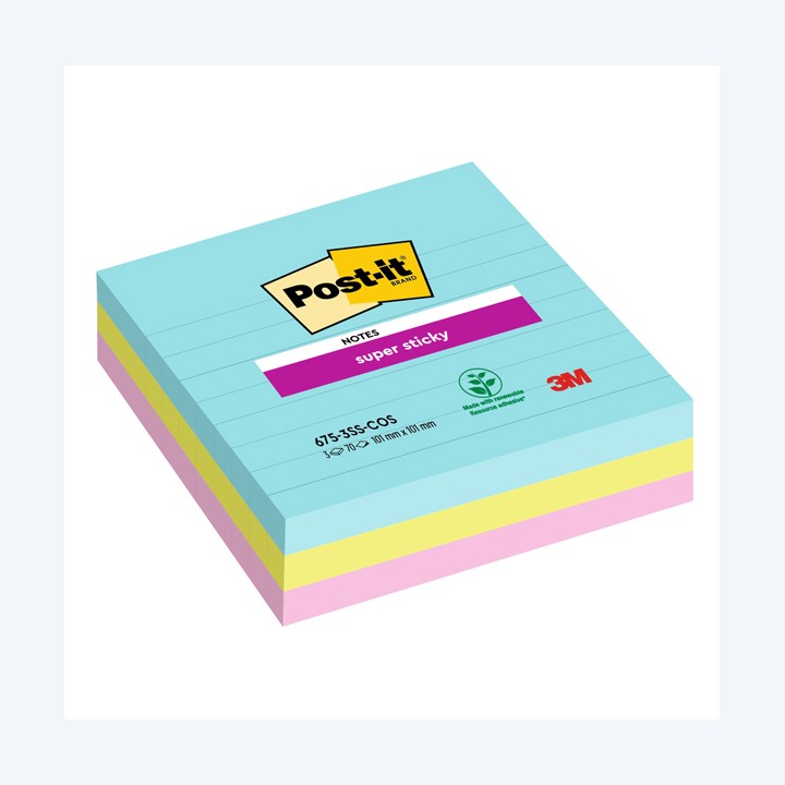 Blocco Post-it Super Sticky 675-3SS-COS — 94358 | Ecotempo
