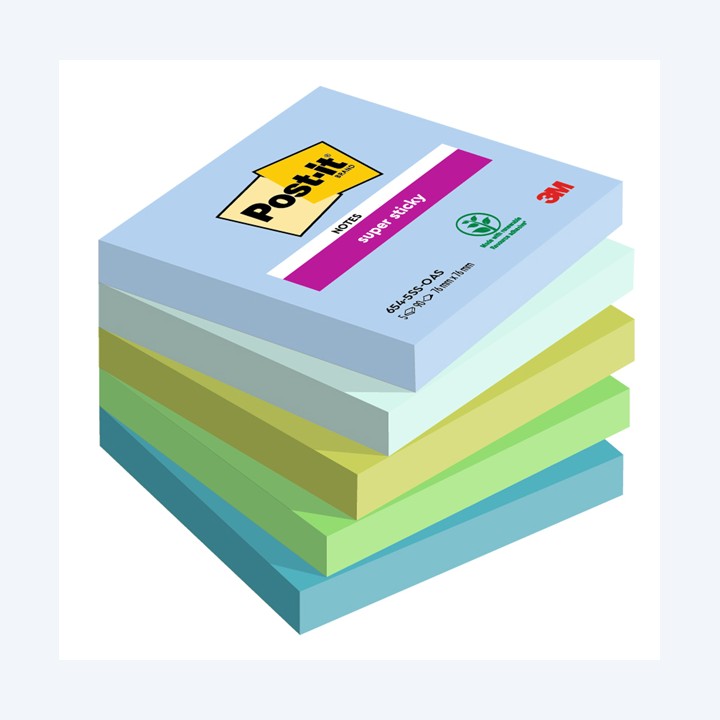 Blocco Post-it Super Sticky 654-5SS-OAS — 94365 | Ecotempo