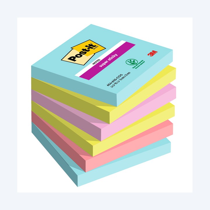 Blocco Post-it Super Sticky 654-6SS-COS — 94374 | Ecotempo