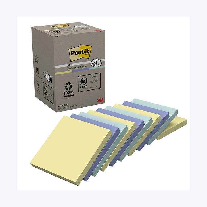 Blocco foglietti Post-it 654-RCP10 76 x — 94381 | Ecotempo