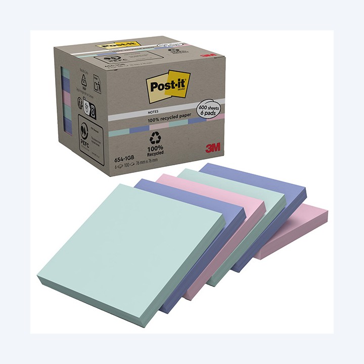 Blocco Post-it Green 654-1GB 76 x 76 mm — 94385 | Ecotempo