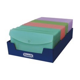 Busta con bottone Pastel 9,9 x 21 cm PP — 94511 | Ecotempo