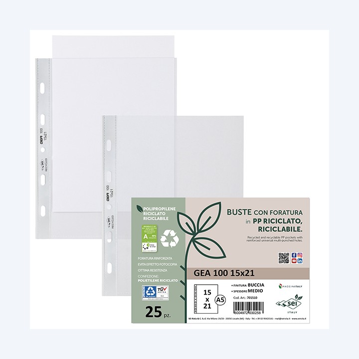 Buste forate Gea 100 PP riciclato — 94528 | Ecotempo