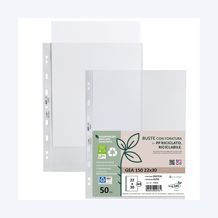 Buste forate Gea 150 PP riciclato — 94532 | Ecotempo
