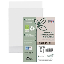 Buste a sacco Gaia PP riciclato 15 x 21 — 94534 | Ecotempo