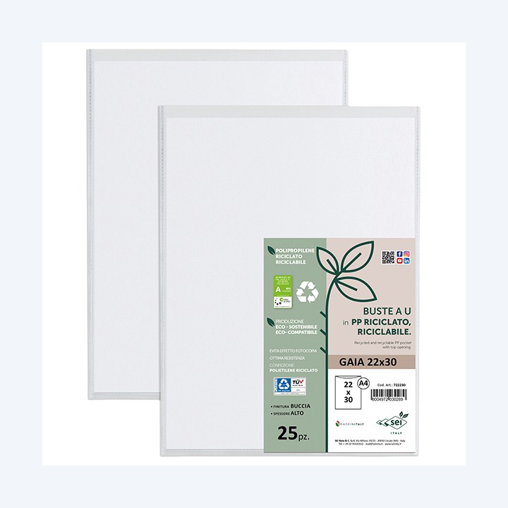 Buste a sacco Gaia PP riciclato 22 x 30 — 94536 | Ecotempo