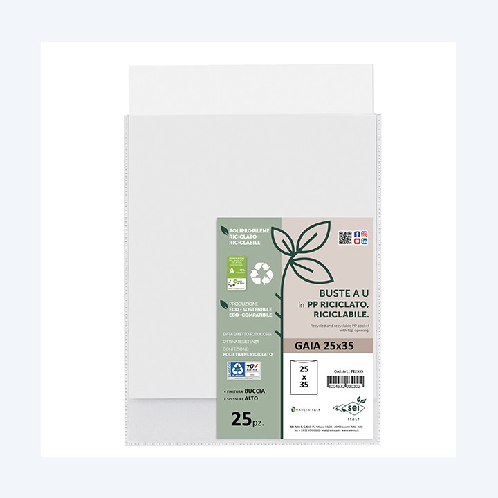Buste a sacco Gaia PP riciclato 25 x 35 — 94538 | Ecotempo